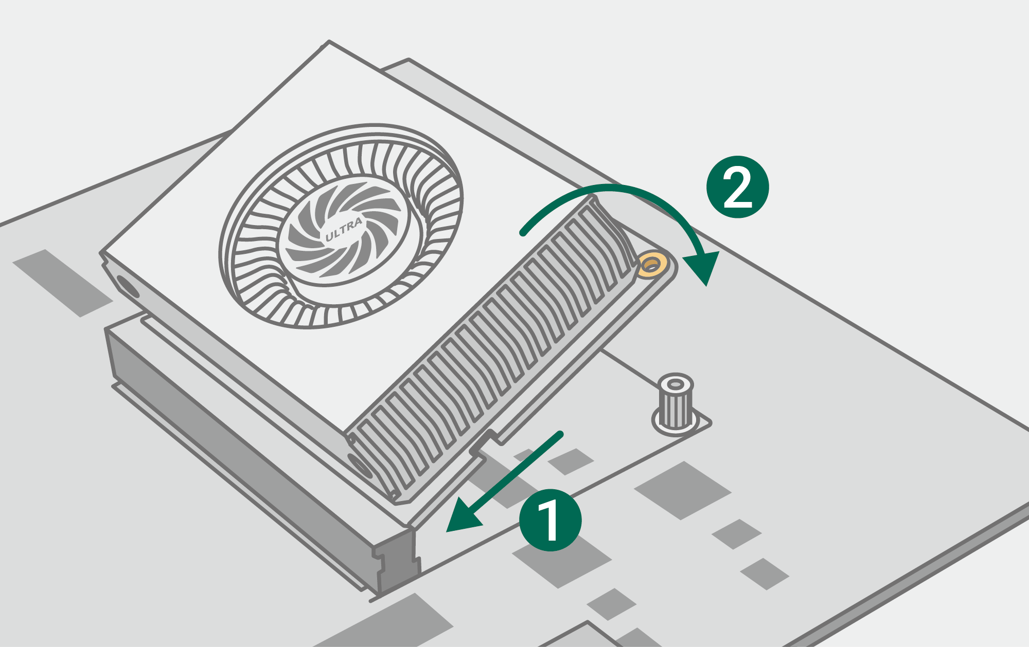 Inserting the module into the slot